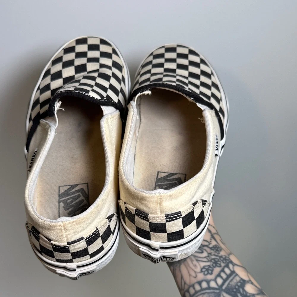 Vans Black and White Checkerboard Slip-Ons - Picture 5 of 6